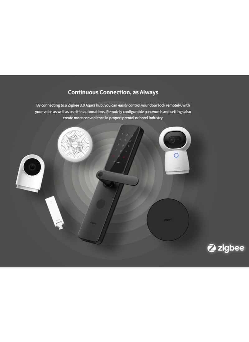 Aqara - Zigbee Smart Lock A100 with Apple HomeKey Homekit Global Version Black - Image 1