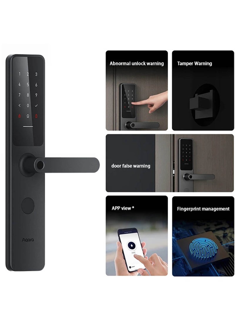 Aqara - Zigbee Smart Lock A100 with Apple HomeKey Homekit Global Version Black - Image 1
