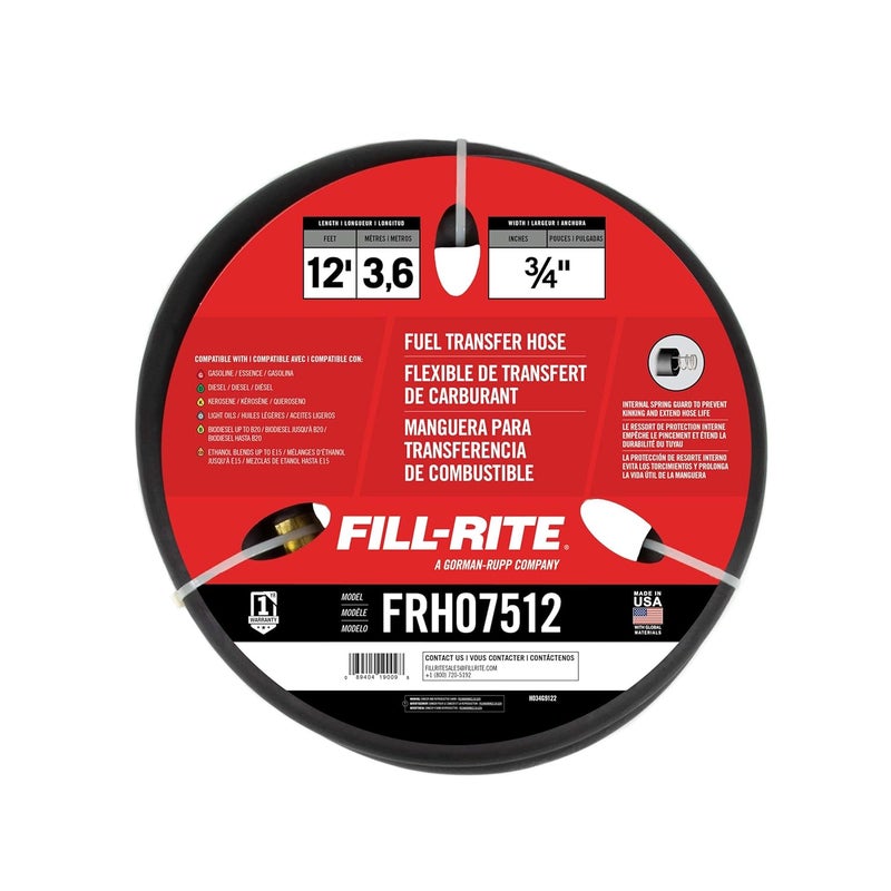 FILL RITE FRH07512 3/4" x 12' Fuel Transfer Hose - Image 2