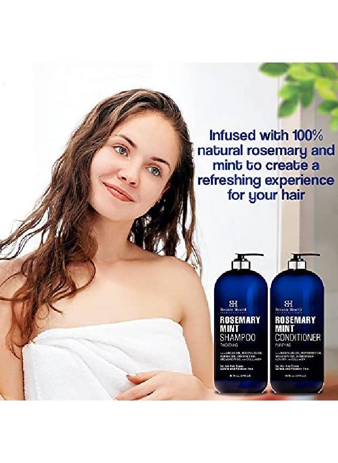 Botanic Hearth Rosemary Mint Shampoo And Conditioner Set Thickening Formula Promotes Hair Growth And Scalp Health Sulfate Free & Paraben Free For Men & Women 16 Fl Oz Each  - Image 4