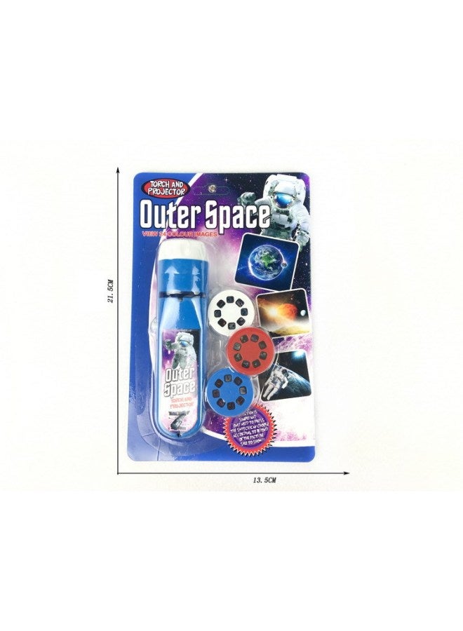 Hot Children's Projection Flashlight Baby Story Projector Slide Puzzle Early Education Toys-Color:Space Projection Flashlight  - Image 1