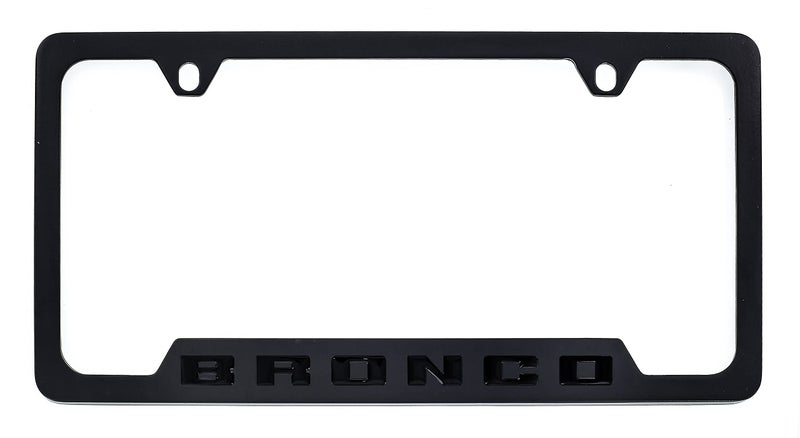 Ford Bronco Metal License Plate Frame Tag Holder - Black with Black - Image 5