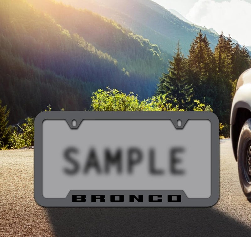 Ford Bronco Metal License Plate Frame Tag Holder - Black with Black - Image 4