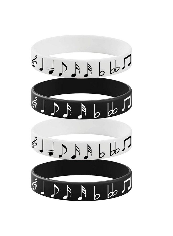 24Pcs Piano Notes Rubber Bracelets Piano Notes Theme Party Supplies Decorations Music Birthday Baby Shower Slicone Wristbands Party Favors  - Image 4