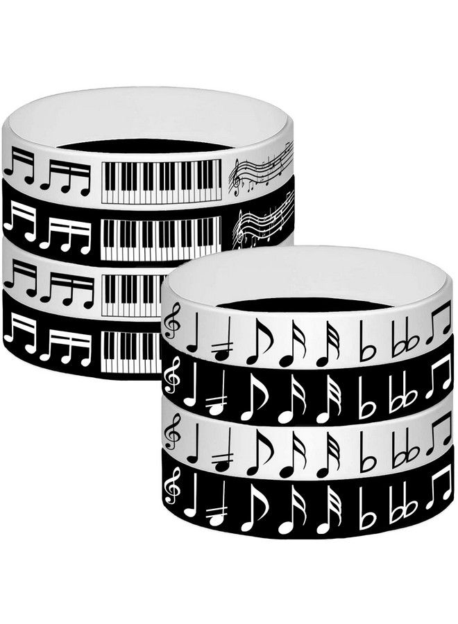 24Pcs Piano Notes Rubber Bracelets Piano Notes Theme Party Supplies Decorations Music Birthday Baby Shower Slicone Wristbands Party Favors  - Image 2