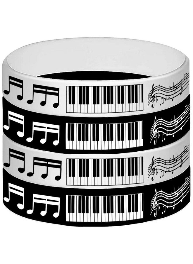 24Pcs Piano Notes Rubber Bracelets Piano Notes Theme Party Supplies Decorations Music Birthday Baby Shower Slicone Wristbands Party Favors  - Image 5