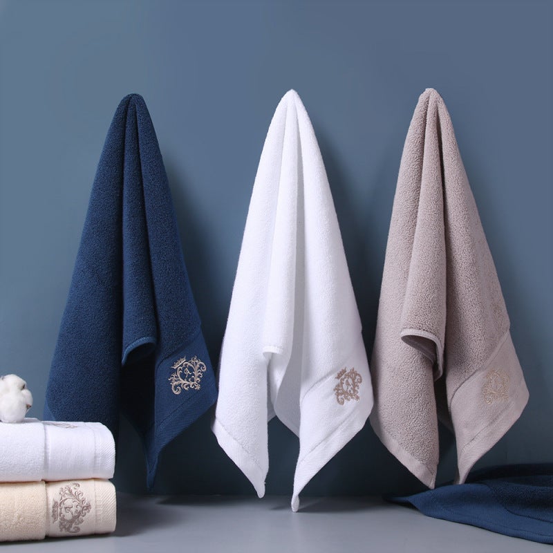 Pure Cotton Bath Towel 34x75cm White Thickened Flaxweave Towel - Enhanced Absorbency Durability for Hotel Daily Use Face Washing Body Drying - Image 5