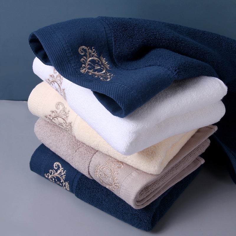 Pure Cotton Bath Towel 34x75cm White Thickened Flaxweave Towel - Enhanced Absorbency Durability for Hotel Daily Use Face Washing Body Drying - Image 4