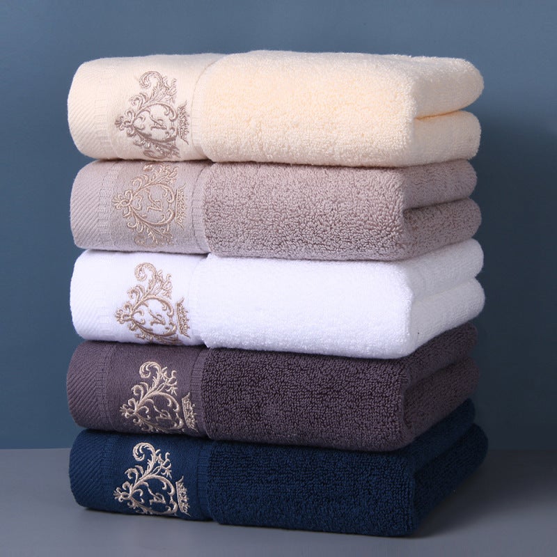 Pure Cotton Bath Towel 34x75cm White Thickened Flaxweave Towel - Enhanced Absorbency Durability for Hotel Daily Use Face Washing Body Drying - Image 2