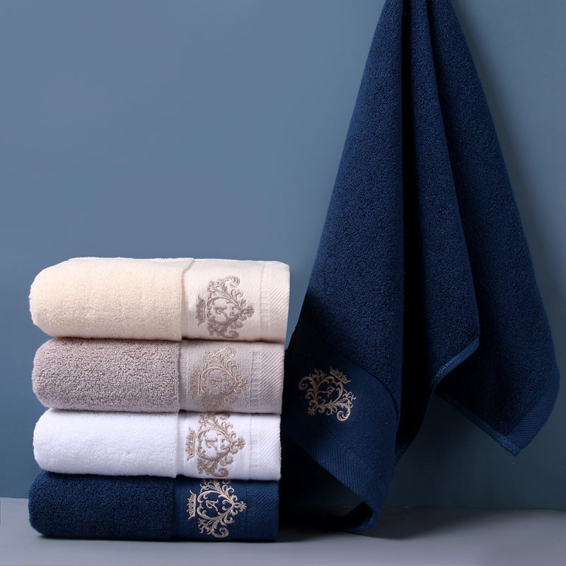 Pure Cotton Bath Towel 34x75cm White Thickened Flaxweave Towel - Enhanced Absorbency Durability for Hotel Daily Use Face Washing Body Drying - Image 3
