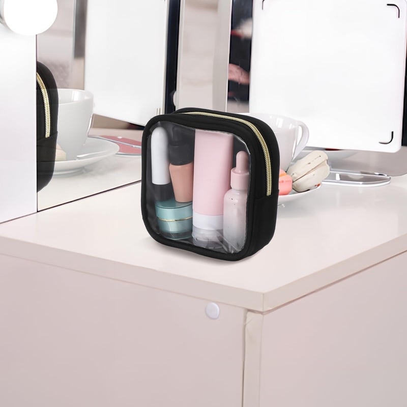 Small Clear Zippered Makeup Pouch Travel Toiletry Organizer For Cosmetics Skincare Earphones - Image 5
