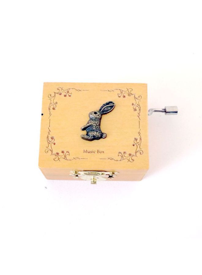 Vintage Small Patch Music Box Metal Wooden Hand Music Box Cute Gift Student Gift Wholesale-Color:Rabbit  - Image 1