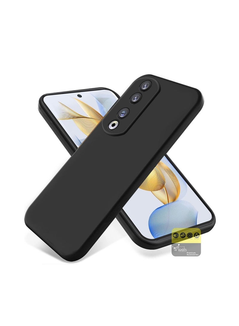 Wtech Liquid Silicone Ultra Thin TPU Phone Case Cover For Honor 90 5G 2023 Black - Image 5