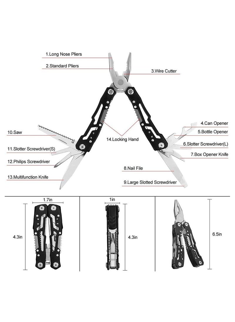 14 In 1 Multitool with Safety Locking Professional Stainless Steel Multitool Pliers Pocket Knife Bottle Opener Screwdriver for Outdoor Survival Camping Hunting and Hiking - pzsku/Z0CB3898B1ED9C5718679Z/45/_/1721465967/d1df35ca-f5ad-4a44-8107-fe8763ba0868