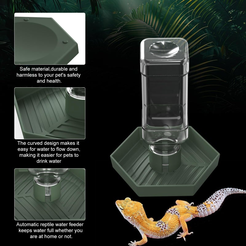 Reptile Water Dispenser-Bearded Dragon Water Bowl - Small Water Dish for Tortoise - Bowls for Reptiles & Amphibians (S) - Image 3