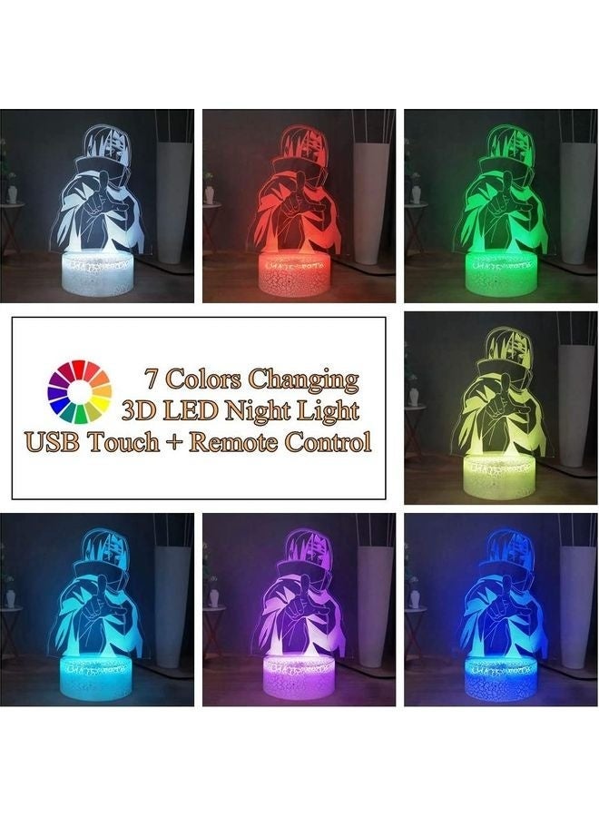 Itachi Uchiha 3D LED Night Light with 7 Color Changing, USB Touch & Remote Control - Image 4