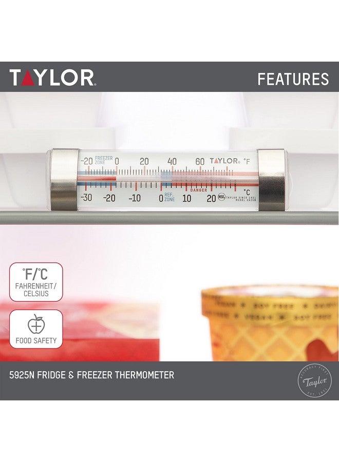 Taylor Large Dial Kitchen Refrigerator/Freezer Kitchen Thermometer with Suction Cups, Refrigerator/Fridge Thermometer - 2 Pack - Image 4