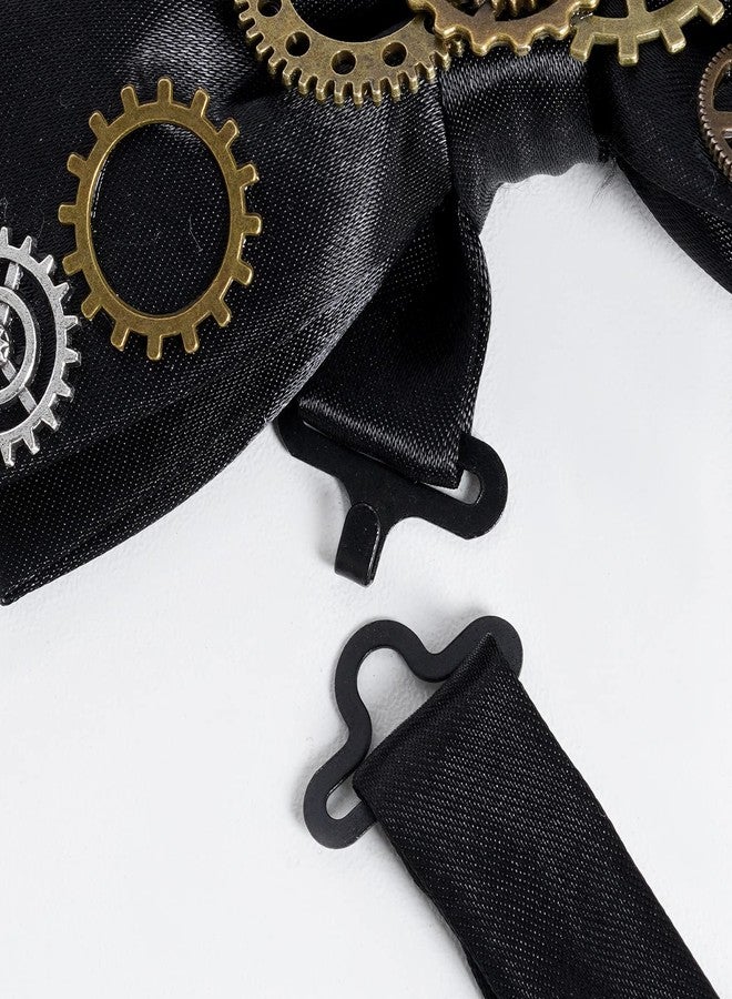 Fumwase ربطة عنق Fumwase Steampunk Gears بتصميم ريترو، ربطة عنق قوطية رجالية، ربطة عنق معدنية ثقيلة، ربطة عنق بانك، مثالية للهالوين، أزياء تنكرية، لعب الأدوار، إكسسوارات الأداء - Image 4