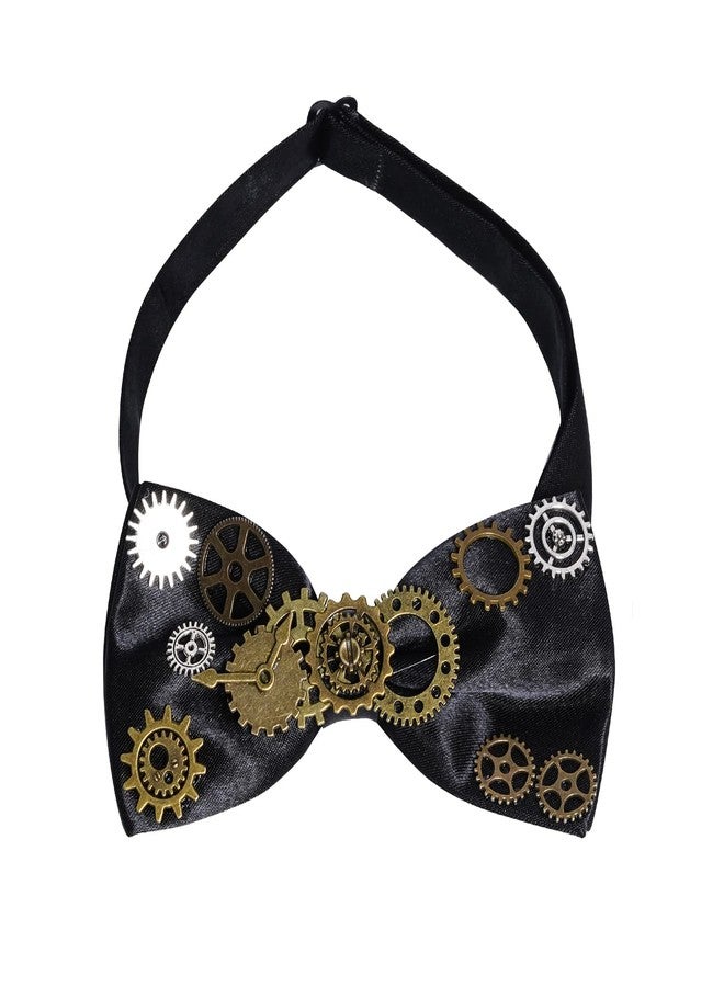 Fumwase ربطة عنق Fumwase Steampunk Gears بتصميم ريترو، ربطة عنق قوطية رجالية، ربطة عنق معدنية ثقيلة، ربطة عنق بانك، مثالية للهالوين، أزياء تنكرية، لعب الأدوار، إكسسوارات الأداء - Image 1