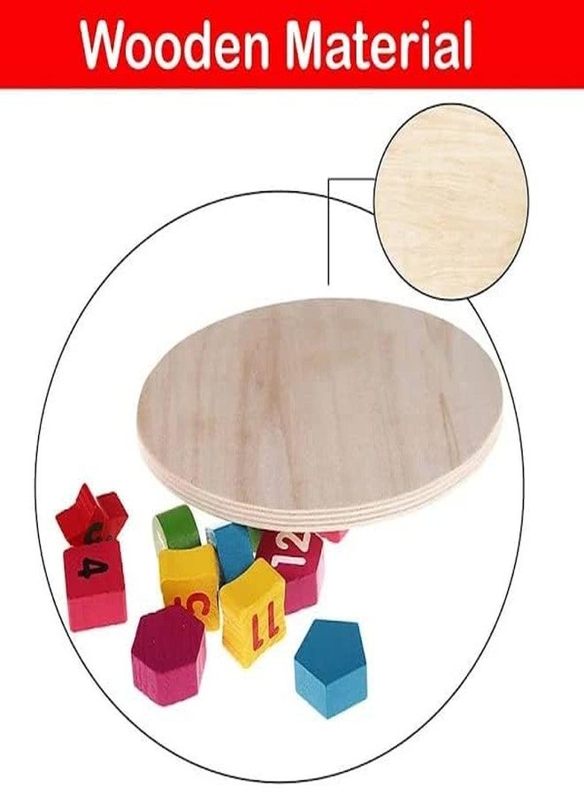 Little Mind Wooden Learning Clock with Bead Lace, Educational Digital Analog Numbers, Shape & Color Learning Montessori Toy for Kids (Pack of 1, Multicolor) - Image 2