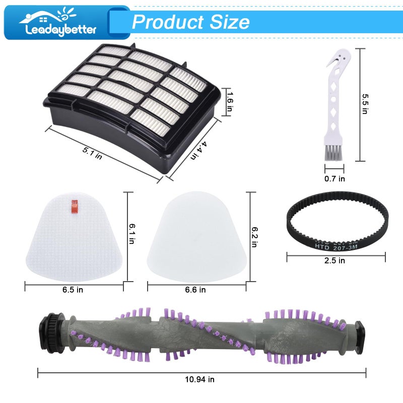 Leadaybetter Brush Roll Filter Replacement for Shark Navigator Lift Away NV350 NV351 NV352 NV356E S2 NV360 NV355 NV356 NV357 NV358 Vacuum Cleaner, with Belt and Wheels - Image 4