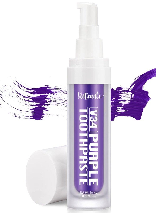 Viebeauti Purple Toothpaste for Teeth Whitening, Purple Colour Corrector, Teeth Whitening Toothpaste, Color Wheel Toothpaste, Dental Color Corrector, Teeth Whitener (1fl oz/30 ml) - Image 1