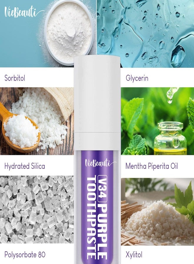 Viebeauti Purple Toothpaste for Teeth Whitening, Purple Colour Corrector, Teeth Whitening Toothpaste, Color Wheel Toothpaste, Dental Color Corrector, Teeth Whitener (1fl oz/30 ml) - Image 4