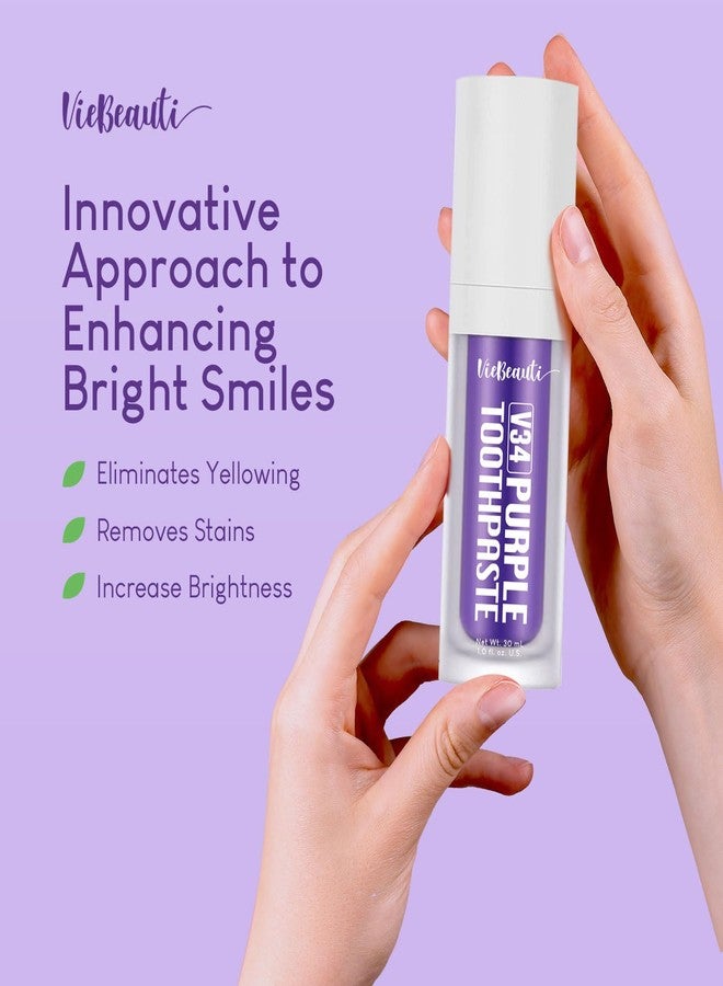 Viebeauti Purple Toothpaste for Teeth Whitening, Purple Colour Corrector, Teeth Whitening Toothpaste, Color Wheel Toothpaste, Dental Color Corrector, Teeth Whitener (1fl oz/30 ml) - Image 5