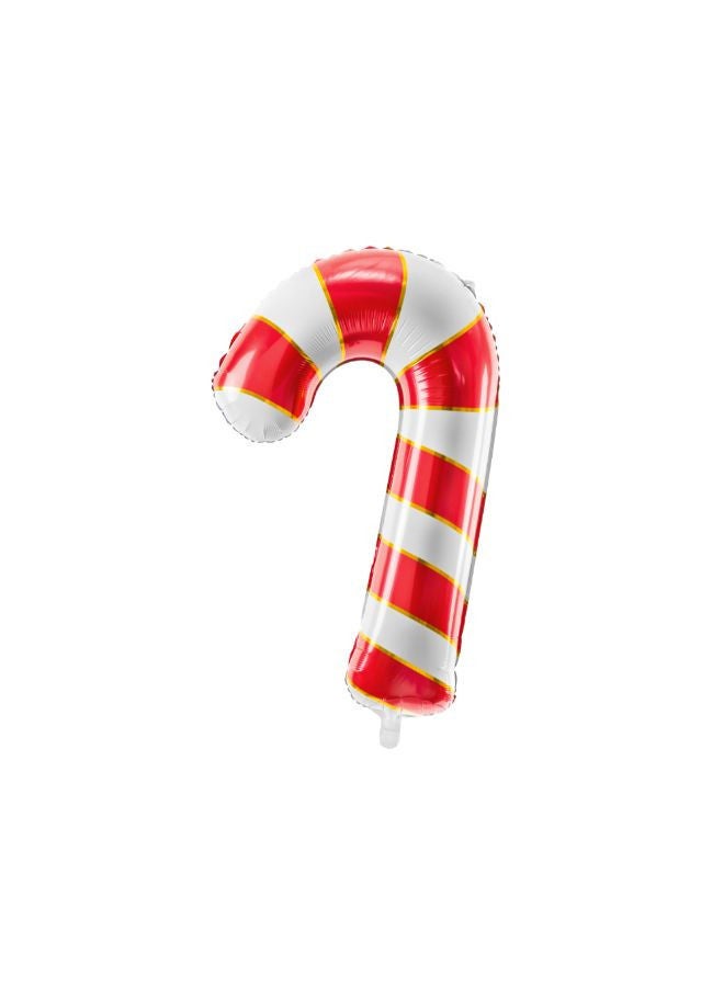 PartyDeco Foil balloon Candy cane, 50x82cm, red - Image 1