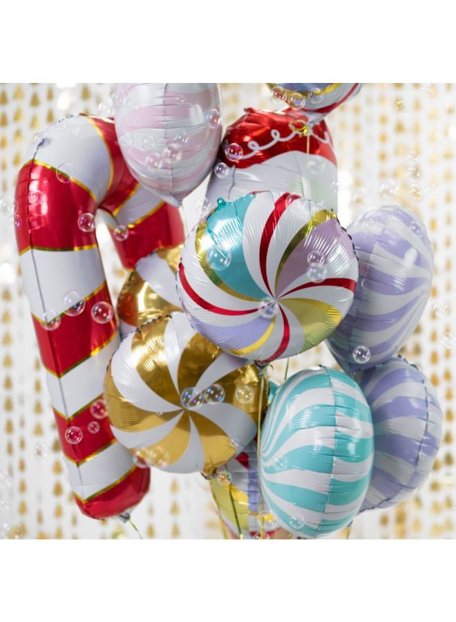 PartyDeco Foil balloon Candy cane, 50x82cm, red - Image 4