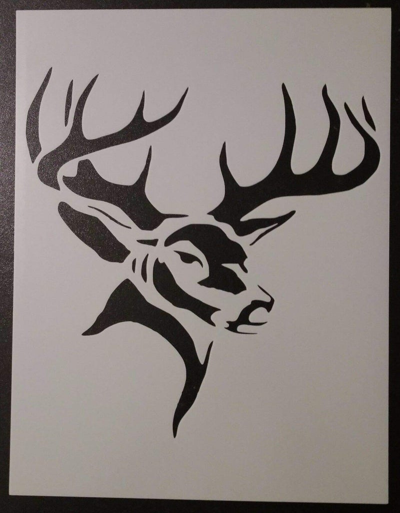 Rubstamper Reusable Sturdy Stencil Hunting Buck Head Deer 85 x 11 Cut Stencil Sheet not Paper Arts and Crafts Material Scrapbooking for Airbrush Painting Drawing 