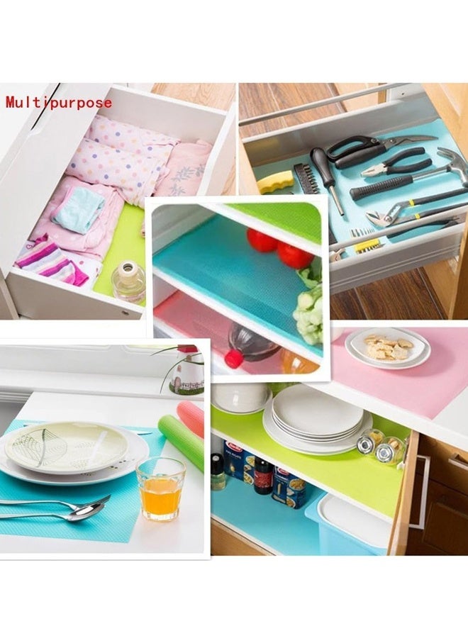 9 PCS Shelf Mats Refrigerator Liners Washable Refrigerator Pads Fridge Mats Drawer Placemats Home Kitchen Gadgets Accessories Organization for Top Freezer(3green+3pink+3blue) - Image 5