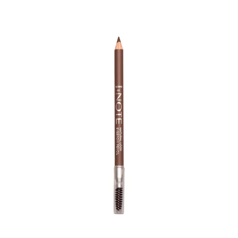 NOTE COSMETIQUE Natural Look Eyebrow 2 in 1 Eyebrow Pencil Eyebrow Spoolie Brush for a Natural Matte Finish Waterproof DoubleSided Wooden Eyebrow Pencil Light Brown - Image 1