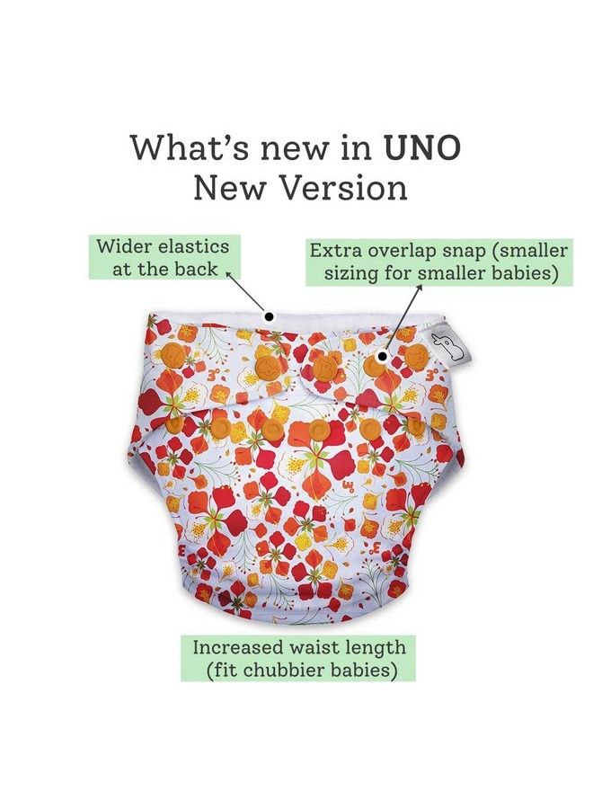 Superbottoms Uno Freesize Cloth Diaper ; Cloth Diaper For Babies 0 To 3 Years ; Washable & Reusable Cloth Diaper ; Comes With Cloth Diaper Inserts ; 1 Organic Cotton Soaker (Gulmohar <3) - Image 4