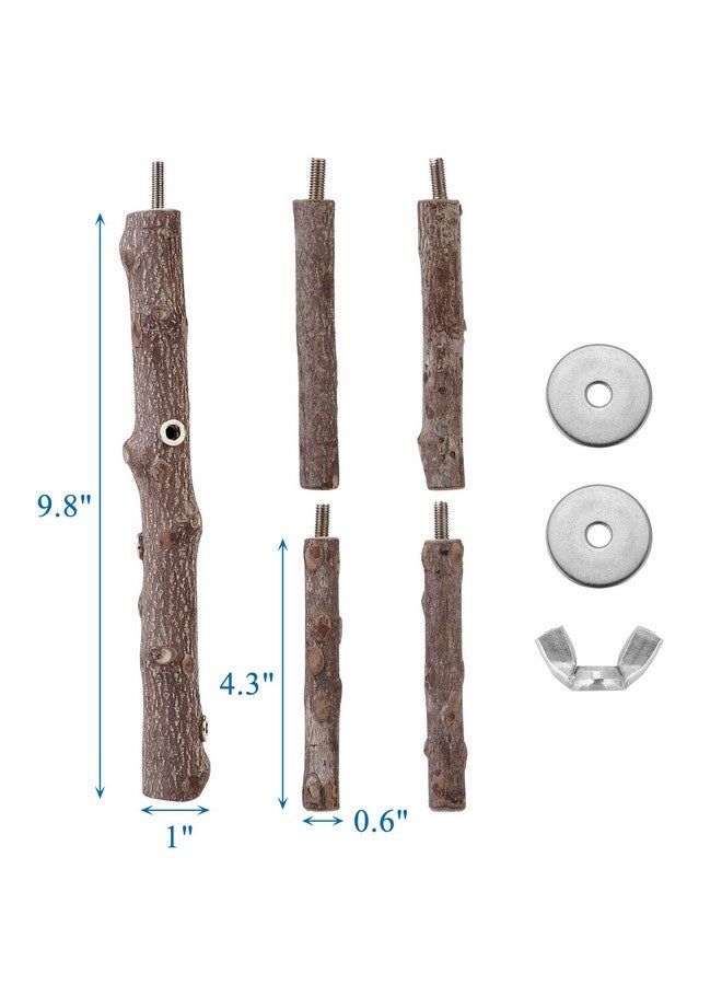 Mogoko Natural Wood Bird Perch Stand, Hanging Multi Branch Perch For Parrots, Parakeets Cockatiels, Conures, Macaws, Love Birds, Finches - Image 2