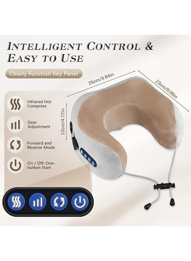 Neck Massager with Heat - Wireless U-Shape Pillow - Deep Tissue Relief - Easy-to-Use for Home, Car & Office Pain Relief - Image 4