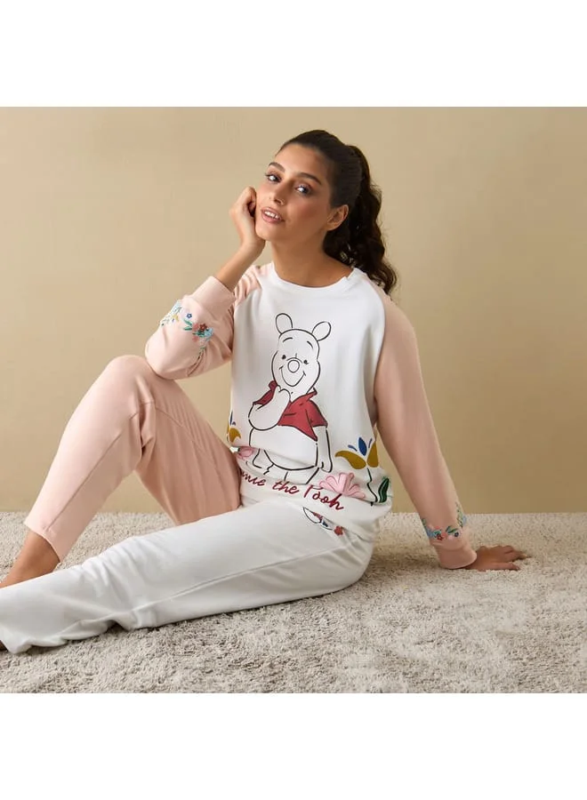 Splash FAV Winnie The Pooh Print Sweatshirt and Pyjama Set