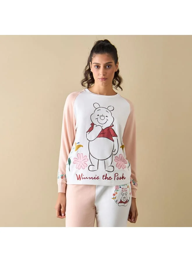 Splash FAV Winnie The Pooh Print Sweatshirt and Pyjama Set