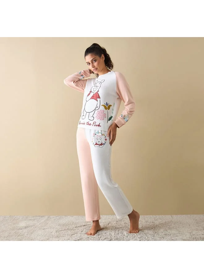 Splash FAV Winnie The Pooh Print Sweatshirt and Pyjama Set