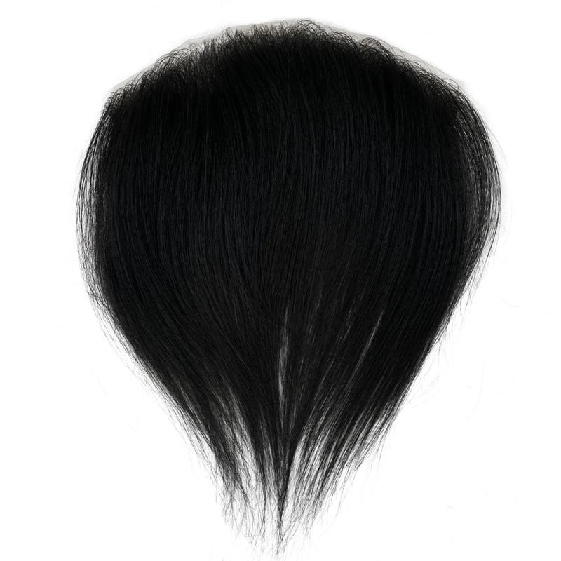 Lordhair قطعة شعر أمامية للرجال من لورد هير، توبي، نظام شعر بشري، شكل V، نظام استبدال خط الشعر الطبيعي، قطعة شعر 6 * 1.5 بوصة للرجال، أسود داكن 1# - Image 3