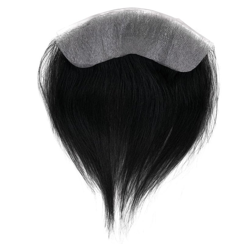 Lordhair قطعة شعر أمامية للرجال من لورد هير، توبي، نظام شعر بشري، شكل V، نظام استبدال خط الشعر الطبيعي، قطعة شعر 6 * 1.5 بوصة للرجال، أسود داكن 1# - Image 4