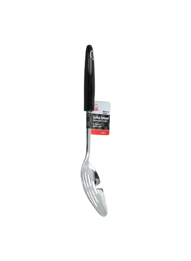 Chef Craft Stainless Steel Dishwasher Safe Slotted Spoon Silver and Black 12 Inch 12531