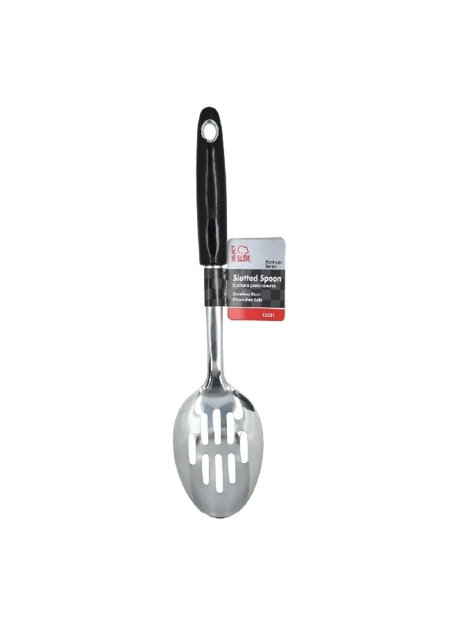 Chef Craft Stainless Steel Dishwasher Safe Slotted Spoon Silver and Black 12 Inch 12531