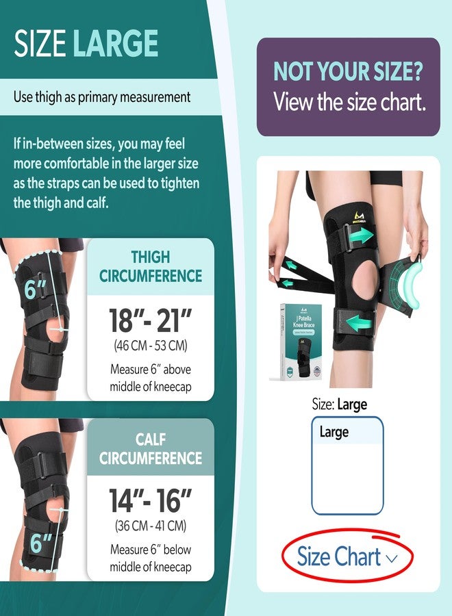 BraceAbility J Patella Knee Brace - Lateral Patellar Stabilizer with Medial and J-Lat Support Straps for Dislocation, Subluxation, Patellofemoral Pain, Left or Right Kneecap Tracking (Large) - Image 2