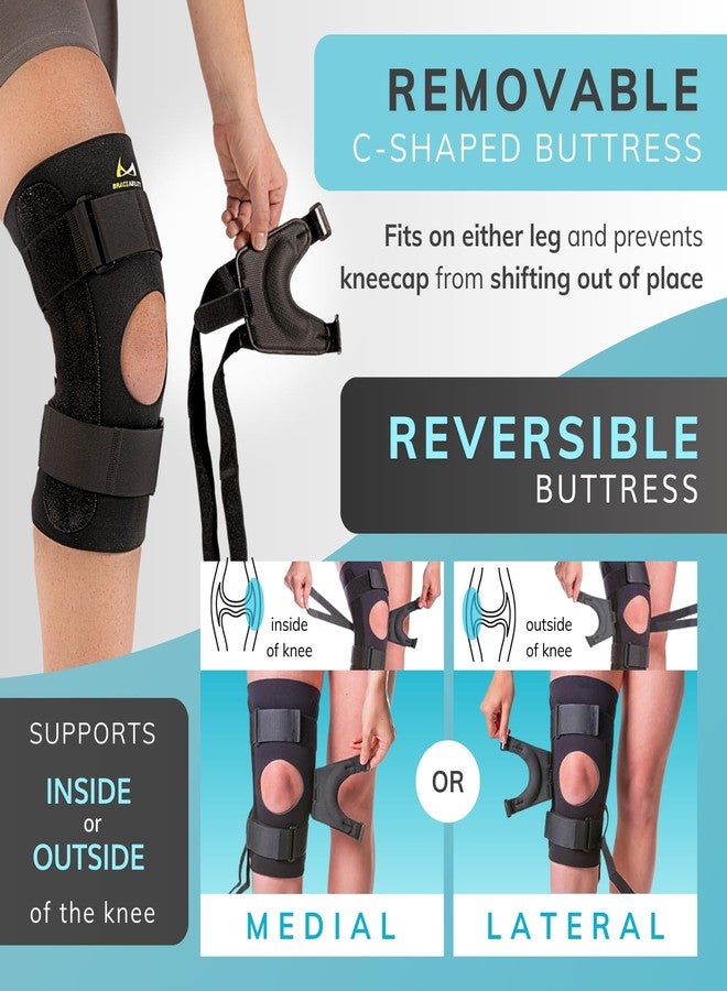 BraceAbility J Patella Knee Brace - Lateral Patellar Stabilizer with Medial and J-Lat Support Straps for Dislocation, Subluxation, Patellofemoral Pain, Left or Right Kneecap Tracking (Large) - Image 3