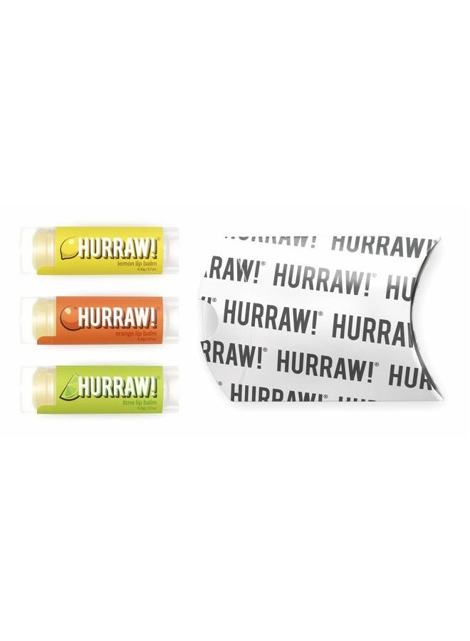 Hurraw! Lemon, Orange, Lime Lip Balms, 3 Pack Bundle: Organic, Certified Vegan, Cruelty and Gluten Free. Non-GMO, 100% Natural Ingredients. Bee, Shea, Soy and Palm Free. Made in USA - Image 2