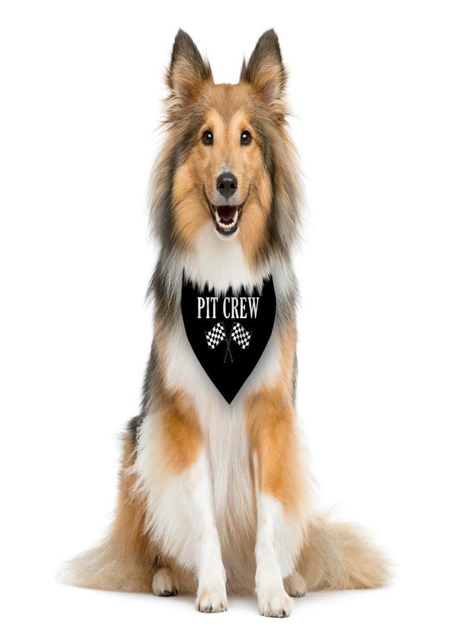 ZPPRJF Pit Crew Dog Bandana - Checkered Flags Race Car Flag, Funny Cute Triangle Scarf for Small Medium Dogs (M), Gift for Dog Lovers - Image 3
