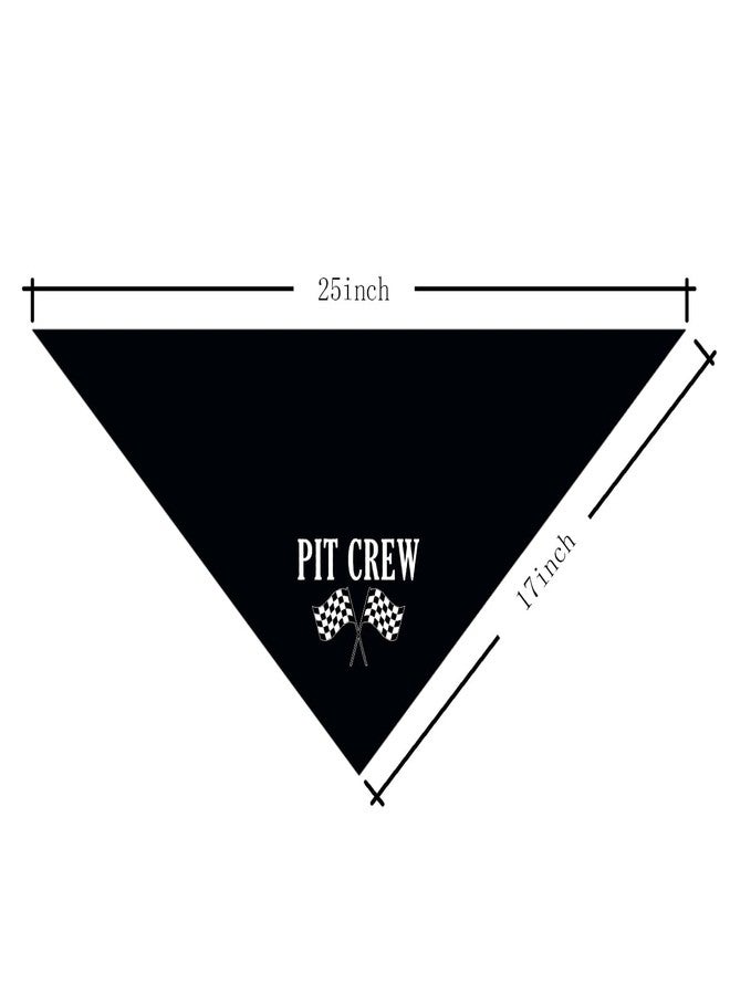 ZPPRJF Pit Crew Dog Bandana - Checkered Flags Race Car Flag, Funny Cute Triangle Scarf for Small Medium Dogs (M), Gift for Dog Lovers - Image 4