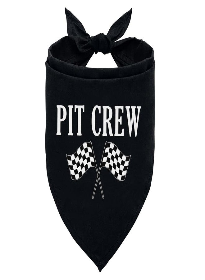 ZPPRJF Pit Crew Dog Bandana - Checkered Flags Race Car Flag, Funny Cute Triangle Scarf for Small Medium Dogs (M), Gift for Dog Lovers - Image 1