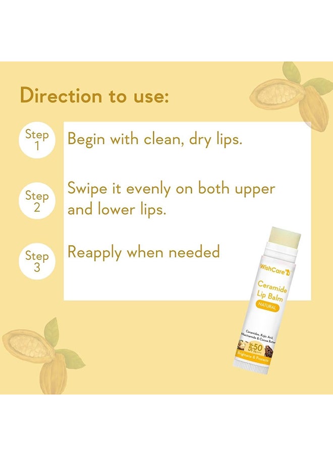 WishCare - Lip Balm with SPF 50 PA+++ - Brightening Lip Balm for Dark Lips with Kojic Acid & Niacinamide - SPF lip balm for Women & Men 5g - Image 1